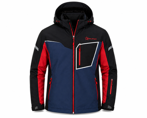 Veste softshell pour homme, imperméable, coupe-vent, randonnée en plein air, bleu noir, avec capuche, logo personnalisé, veste de travail d'hiver - Product Image 1