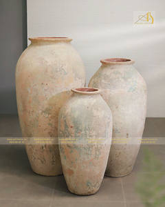 Atlantis Mexixo vieux blanc AN004H128OW céramique ronde Pot de fleur ensemble extérieur paysage jardin décor accessoires pour usage domestique - Product Image 1