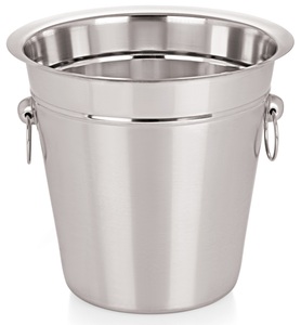 Stainless Steel Champagne Bucket with Knob Handles Minimalist Bar <b>Accessory</b> Reusable Metal <b>Drinkware</b>, easy to clear - Product Image 1