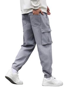 Pantalon en molleton de coton premium léger pour homme, respirant, séchage rapide, confort ultime, design élégant, brodé - Product Image 4