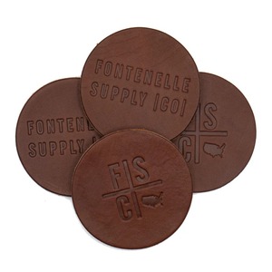 Sous-verres en cuir épais de 8 oz, lot de 4, 2026. Robuste et durable. Logo personnalisé et export en gros disponibles. - Product Image 1