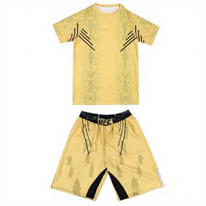 Custom Men MMA Rash Guard and Fight <b>Shorts</b> Set Sublimation Print No Gi Jiu Jitsu <b>Grappling</b> Training Uniform - Product Image 2