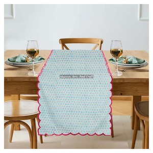 High Quality Bohemian Style Flower Printed Woven Cotton Edge <b>Table</b> <b>Runner</b> for Wedding Home Use-Eco-Friendly Reusable Durable - Product Image 1
