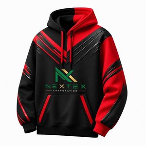 Wholesale Futuristic Armor Design <b>Hoodie</b> <b>Red</b> Black Sublimation Streetwear Graphic Sweatshirt - Product Image 3
