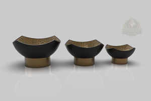 Juego de 3 Tazones de Aluminio de Lujo, Ecológicos, Personalizados, Decorativos en Negro y Dorado, Centro de Mesa Moderno para el Hogar - Product Image 5