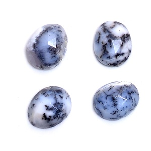 Ópalo dendrítico de forma ovalada, corte rosa, calibrado, con reverso plano, gema natural disponible en tamaños de 3x5 mm a 12x16 mm para joyería. - Product Image 2