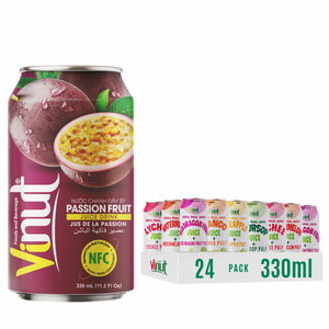 Pour VINUT Rafraîchissant 330ml Boisson aux fruits de la passion sans sucre Marque privée Échantillon gratuit Prix d'usine Fruits et jus Vietnam - Product Image 1