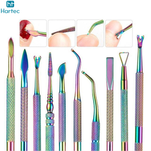 Poussoir à cuticules professionnel en acier inoxydable plaqué arc-en-ciel, coloré, de qualité professionnelle, nouveau produit au meilleur prix - Product Image 6