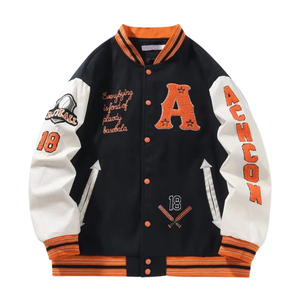 Unisex Letterman Varsity Man <b>Jackets</b> Leather Sleeves Custom Logo Chenille Baseball College <b>Jacket</b> for Man - Product Image 1