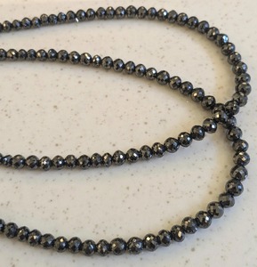 Cuentas Redondas Facetadas Negras Naturales de 6 mm, Hilo de 16 Pulgadas, Proveedor Mayorista de Cuentas Sueltas para Fabricación de Joyería en África - Product Image 2
