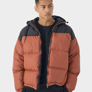 Quilted Hooded Men's Puffer <b>Jacket</b> Warm Winter Puffer Coat Custom <b>Canvas</b> Breathable 300g Insulated for Outdoor Wear - Product Image 5