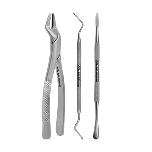 Kit Básico de Extracción Dental, Juego de 6 Instrumentos Quirúrgicos Orales Manuales de Acero Inoxidable para Procedimientos Quirúrgicos Dentales - Product Image 3