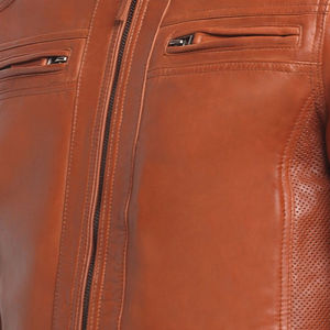 URBANGAZER Men's 100% Polyester Thick Leather Jacket Stand Collar <b>Covered</b> <b>Button</b> Patchwork Design Windproof Breathable High - Product Image 6