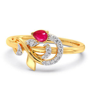 Pear Shape Color Stone Floral Diamond Ring - Product Image 1