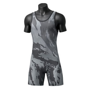 Unisex Camouflage Wrestling Singlet Short UPF 50 Quick Dry Breathable Relaxed <b>Compression</b> Sport Wear High Quality Front - Product Image 1