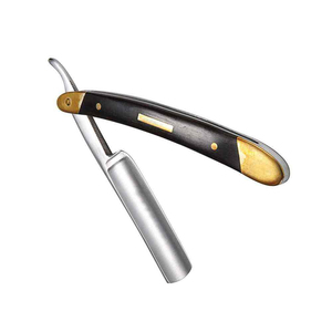 Navaja de Afeitar Profesional para Barbería, Clásica, de Acero Inoxidable, con Empuñadura de Latón, Plegable, de Calidad Profesional, para Afeitado Manual - Product Image 2