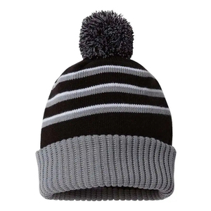 Bonnet tricoté à pompon avec logo brodé personnalisé, chaud pour l'hiver, à revers, pour le sport et les activités de plein air, accessoire de mode décontracté 100% - Product Image 4