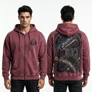 เสื้อฮู้ดพิมพ์ลายกราฟิกแบบกำหนดเองสำหรับผู้ชาย สไตล์วินเทจ สีแทน สตรีทแวร์ ผ้าฝ้ายฟลีซหนานุ่ม ทรงโอเวอร์ไซส์ จากโรงงาน - Product Image 5
