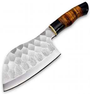 Couteau de chef forgé à la main avec manche empilé et finition diamantée - Product Image 6