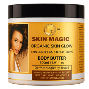 Skin Magic - Manteca Corporal Orgánica para el Brillo de la Piel, 500 ml, Alfa Arbutina, Enzima de Papaya, Aclarante e Iluminadora de la Piel - Product Image 1
