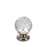 Poignée de porte en verre cristal avec base en laiton, design moderne, pour armoire de cuisine, tiroir, chambre, extérieur, villa, installation facile