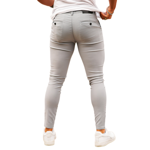 Pantalones de Hombre Slim Fit de Sarga Ajustados Estilo Casual con Frente Plano, Cierre con Cordón y Logo en la Cintura, Pierna Larga - Product Image 5