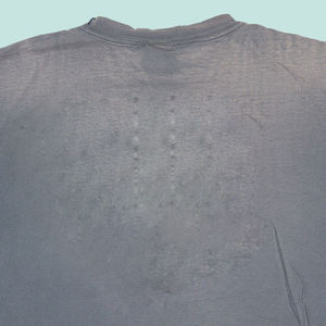 T-shirt décontracté en coton bleu délavé pour homme, col rond, manches courtes, coupe classique, tricot jersey, design uni - Product Image 6
