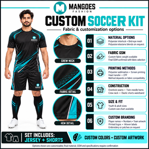 Ensemble d'uniformes de football personnalisés pour hommes et jeunes, maillot et short de football, vêtements de sport respirants pour l'entraînement et les matchs - Product Image 6
