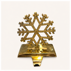 Customized Aluminum Golden Snowflake Christmas <b>Stocking</b> Hanger Durable Metal Mantle Hook For Xmas <b>Stockings</b> And Hanging Decor - Product Image 3