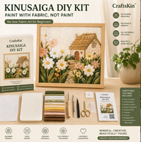 Kit d'art textile Kinusaiga, kit de bricolage sans couture pour débutants, décoration murale faite à la main, ensemble cadeau avec tous les matériaux inclus, pour une utilisation en soirée