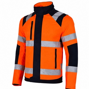 Chaqueta de Seguridad de Alta Visibilidad, Amarilla y Negra con Rayas Reflectantes, Cierre Completo, Clase 2, Impermeable, con Luz LED Intermitente, Marca Personalizada - Product Image 6