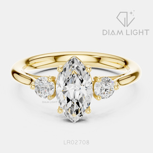 Bague de fiançailles en or blanc 14 carats avec diamant de laboratoire taille marquise 1,00 carat, certifiée IGI, bijoux fins pour femmes, idéale pour offrir - Product Image 5