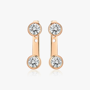 Gold Color Moissanite Stud <b>Earrings</b> Bezel Set Round Brilliant Pendant <b>Earrings</b> for Women Party Jewelry - Product Image 3