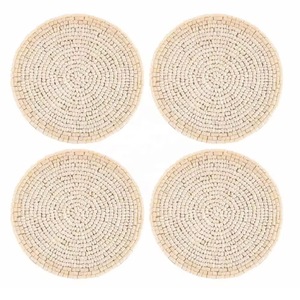 CRYSTAL CRAFT Round Handmade <b>Beaded</b> <b>Coaster</b> with Seed Beads Tableware Mat Artisan <b>Beaded</b> Embroidery <b>Coaster</b> Custom Logo - Product Image 6