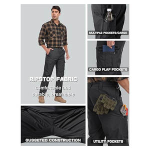 Men’s <b>Cargo</b> <b>Work</b> <b>Pants</b> Durable Ripstop Tactical <b>Pants</b> with 7 Pockets Water-Resistant Outdoor Workwear Hiking Construction - Product Image 5
