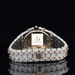 Indian Exporter Fashion White Iced Out Moissanite Diamond Watch Rubber Strap and Hip Hop Style Available for Competitive Price - Product Image 5