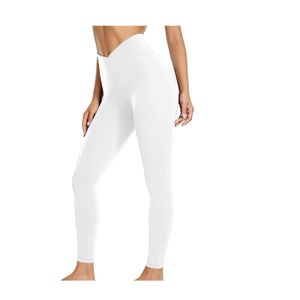 Crossover High-Waisted Flare Elastic Waist <b>Tummy</b> <b>Control</b> Quick Dry Breathable Spandex/Nylon Women Yoga Legging ECHO EDGE APPAREL - Product Image 2