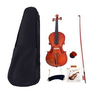 Custodia per violino acustico GV101 3/4 con archetto, resina, corde, supporto per spalla, accordatore, finitura naturale, materiali in legno e acero - Product Image 1