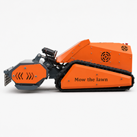 Tondeuse à gazon télécommandée à batterie avec capacité de montée de 50 degrés et deux moteurs de traction de 1000 W pour terrains accidentés