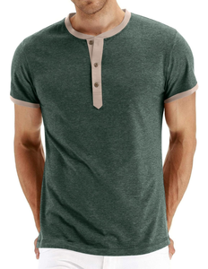 เสื้อยืดคอกลมแขนสั้นผ้าผสมสแปนเด็กซ์/คอตตอนสำหรับผู้ชาย แบบลำลอง สีพื้น ดีไซน์เรียบง่าย แห้งเร็ว ระบายอากาศได้ดี เป็นมิตรกับสิ่งแวดล้อม - Product Image 1