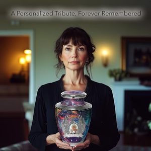 Traditional Artistic Aluminum <b>Keepsake</b> Funeral Urn <b>Memorial</b> Ash Container Crafted With Stylish Surface And Secure Closure - Product Image 6