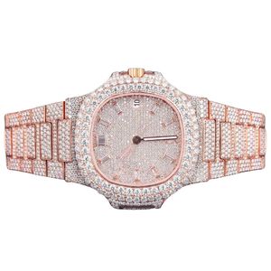 Reloj de Lujo Octagonal con Diamantes, Oro Rosa, Analógico, Cuarzo, Cierre Desplegable, 41 mm, Estilo Lujoso para Mujer - Product Image 1
