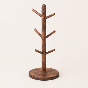 Wholesale Eco-Friendly Wood Mug Holder Tree Space Saving <b>Kitchen</b> <b>Storage</b> <b>Rack</b> 3-Layer Design Countertop Coffee Mug Stand Display - Product Image 5