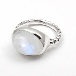 Handmade 925 Sterling Silver <b>Smart</b> <b>Ring</b> Comes With Oval Shaped Natural Rainbow Moonstone Gemstone Bezel Set Bohemian <b>Ring</b> - Product Image 3
