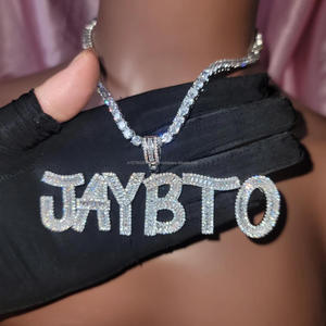 Custom " JAYBTO " <b>Name</b> Pendant Necklace Iced Out Moissanite Diamond Tennis <b>Chain</b> Hip Hop Jewelry - Product Image 1