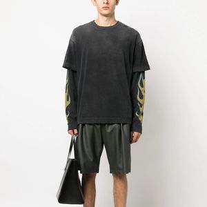 T-shirt double couche streetwear tendance, élégant, en tissu doux, coupe confortable, pour hommes et femmes, décontracté, à porter au quotidien - Product Image 5