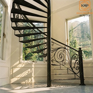 Escalera de Caracol de Hierro Fundido Khang Hung Phat con Barandillas Ornamentadas, Diseño Europeo Moderno, Resistente al Óxido, Antirrobo, para Uso en Apartamentos, DIY - Product Image 2