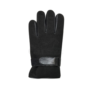 Black Sheepskin Leather <b>Gloves</b> Mens Winter Fleece <b>Warm</b> Touchscreen Cold Weather Adjustable Strap Soft Insulated <b>Gloves</b> - Product Image 2