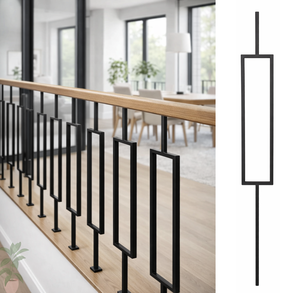 EFS Minimalist Iron Pipe Railing Baluster 44 in Matte Black Floor Mounted Stair Railings Handrail Spindle for Hotel & Villa - Product Image 5
