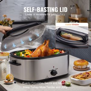 Forno Elettrico per Arrosto di Tacchino da 26 QT con Coperchio Autoriscaldante e Funzione Scongelamento e Mantenimento Calore - Forno da Banco 1450W - Product Image 3
